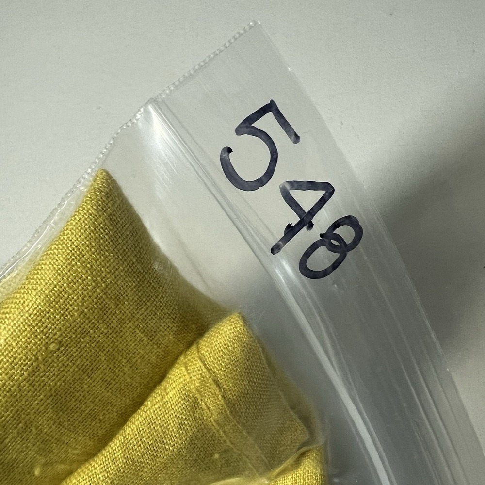 DIGS Linen Bubble Midi Dress Yellow Sleeveless Cocoon Minimalist Lagenlook S - Picture 7 of 7